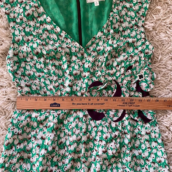 Anthropologie Moulinette Soeurs silk dress tulip floral print women’s size 6 - Picture 9 of 16